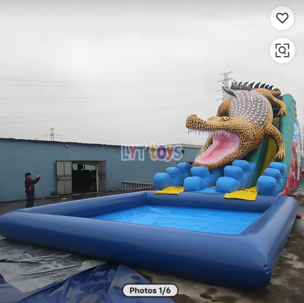 Giant crocodile water slide